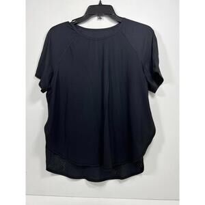 Lululemon T Shirt Women’s Sz 10 Black Pullover Short Sleeve Split Sides Run Vent